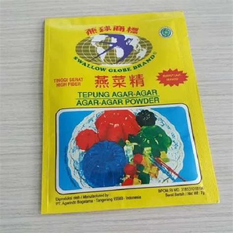 Jual Agar Agar Swallow Globe Brand Sachet 7g Plain Putih Di Seller