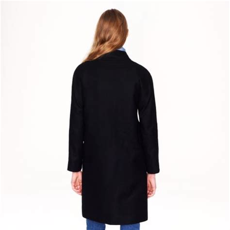 J Crew Double Breasted Cocoon Coat In Wool Cashmere In Black Lyst