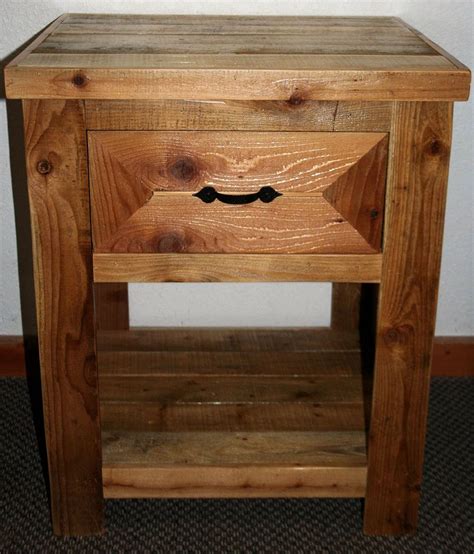 Barn Wood Style Night Stand With Drawer And Shelfend Table — Barn Wood Furniture Rustic