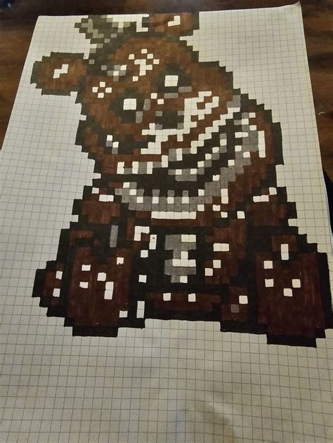 Mini Freddle Pixel Art In 2024 Fan Art Drawing Pixel Art Fnaf Drawings