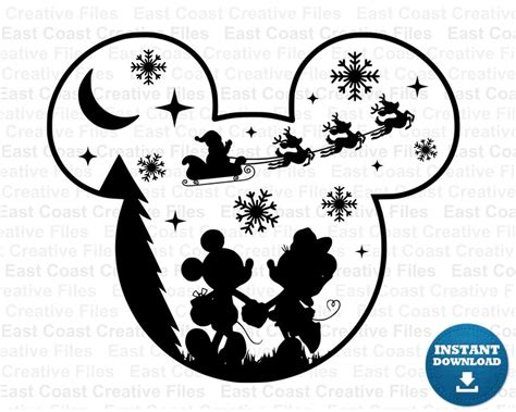 Mickey And Minnie Head Snowflakes SVG Mickey S Very Merry Etsy