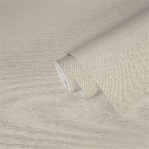 Matt Wallpaper With Fabric Structure In White Non Woven Wallpaper With