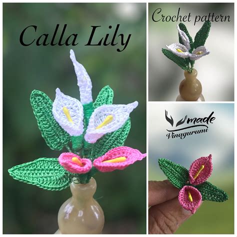 Tiny Crochet Calla Lily Pattern Crochet Flower Pattern F0620 Etsy Uk