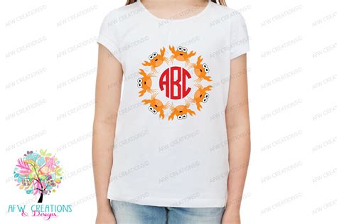 Crab Monogram SVG DXF EPS Cut File By AFW Designs TheHungryJPEG