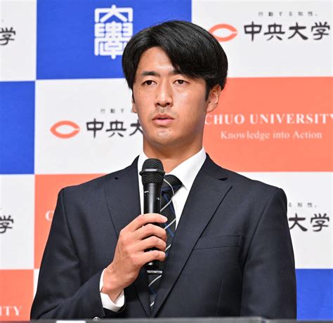 【ドラフト】巨人1位の中大・西舘勇陽「小さい頃からのレジェンド選手」阿部監督に背筋伸ばす アマ野球写真ニュース 日刊スポーツ