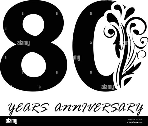 80 Years Anniversary Vector Style For Celebration Logo Template Stock