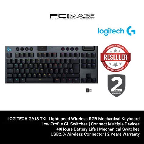 Logitech G913 Tkl Lightspeed Wireless Rgb Mechanical Keyboard Pc Image