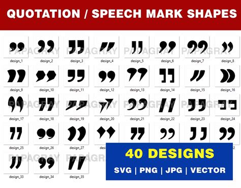 Quotation Speech Marks Svg Silhouette Pack 40 Designs Etsy Canada