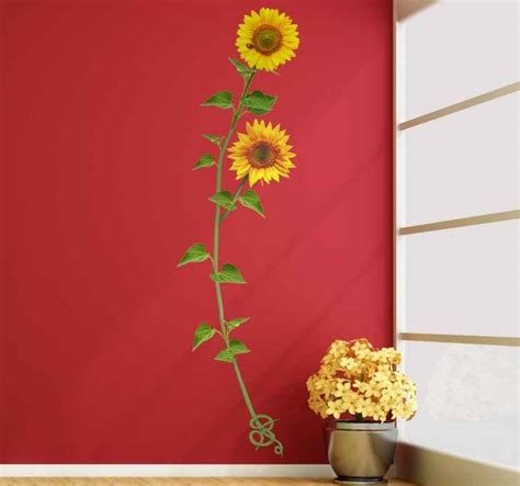 Ornamental Sunflower Flower Wall Sticker - TenStickers