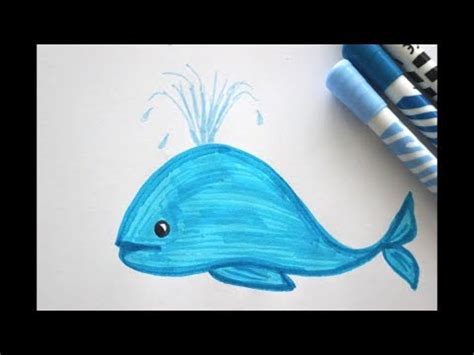 Ganz einfach Wal zeichnen lernen How to draw a Whale как