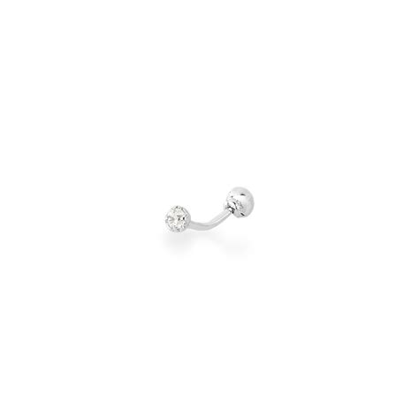 Comprar Piercing De Prata Umbigo Pedrinha R 109 90 Joias Em Prata