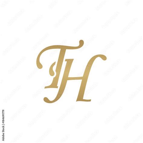 Initial Letter TH Overlapping Elegant Monogram Logo Luxury Golden