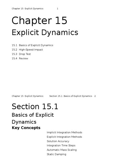 Chapter 15 Explicit Dynamics 1 Pdf Dynamical System Integral