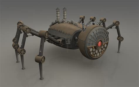 3dsmax steampunk spider robot