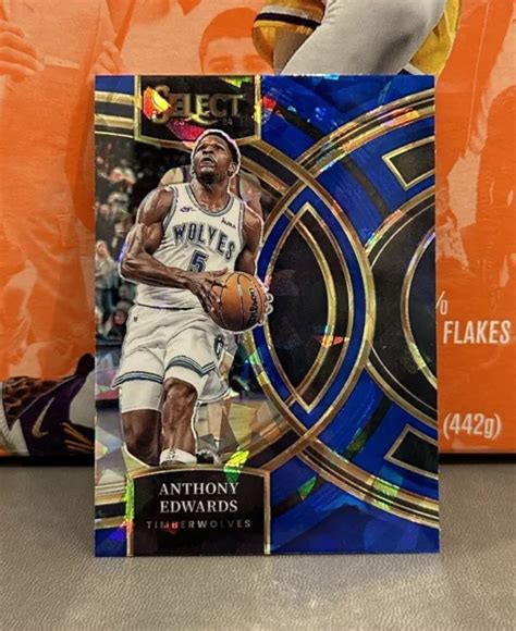 Anthony Edwards Blue Cracked Ice Prizm Panini Select Premier