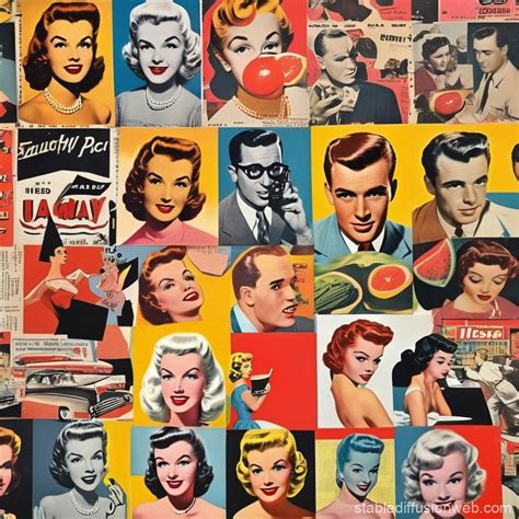 Pop Art Collage 1950s USA | Stable Diffusion Online