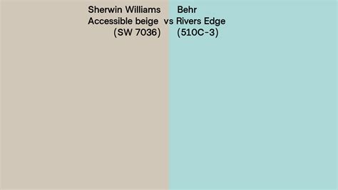 Sherwin Williams Accessible Beige SW 7036 Vs Behr Rivers Edge 510C 3