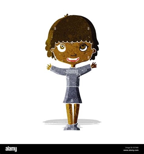 Cartoon Woman Waving Stock Vector Image And Art Alamy