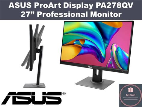 Asus Proart Display Pa278qv Professional Monitor 27 Ips Panel Wqhd 2560 X 1440 100 Srgb