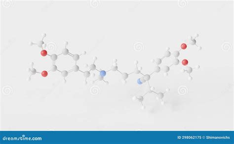 Verapamil Molecule 3d Molecular Structure Ball And Stick Model