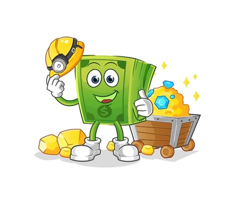 Premium Vector Diamond Miner With Gold Character Cartoon Mascot Vectorxa