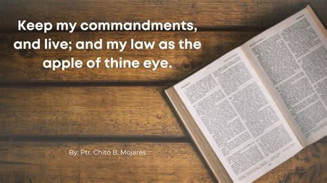 Keep My Commandments And Live And My Law As The Apple Of Thine Eye