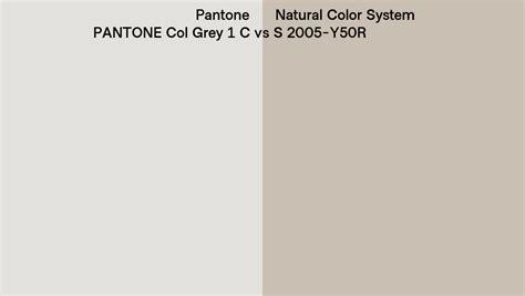 Pantone Col Grey 1 C Vs Natural Color System S 2005 Y50r Side By Side