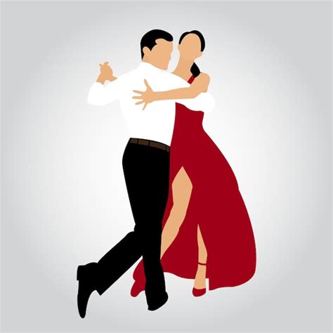 Pareja Bailando Tango Hombre Y Mujer Bailando Tango Ilustración