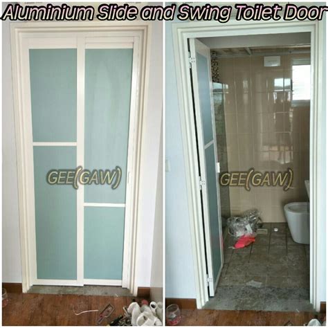 Aluminum Bathroom Toilet Door Slide Swing For New Bto Flats