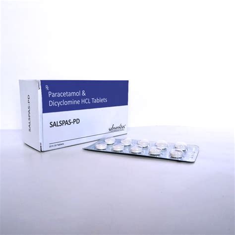 Salspas Pd 500mg 20mg Paracetamol And Dicyclomine Hcl Tablet 10 10 Prescription At Rs 322 36 Box