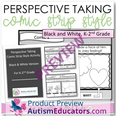 Perspective Taking Comic Strip Activity K 2nd Black And White