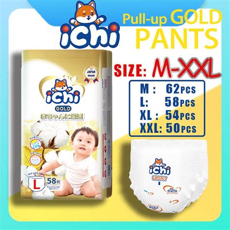 Ichi Diaper For Baby Pull Up Pants Gold Pants Pcs M L Xl Xxl Size