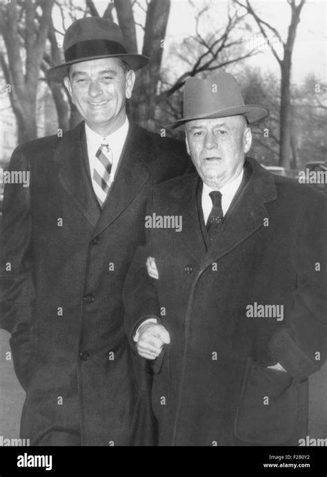 Senate Majority Leader Lyndon Johnson (left) and Speaker of the House ...