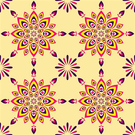 Colorful Rangoli Or Mandala Pattern And Fireworks Pattern Background. 23419501 Vector Art at ...