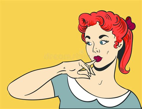 Thinking Woman Pop Art Stock Illustrations 945 Thinking Woman Pop Art