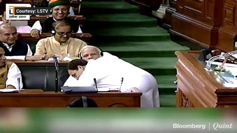 Rahul Gandhi Hugs Pm Narendra Modi In Parliament Noconfidencemotion