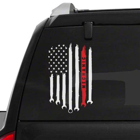 Mechanic Wrench American Flag Vinyl Decal Sticker Mechanic Etsy