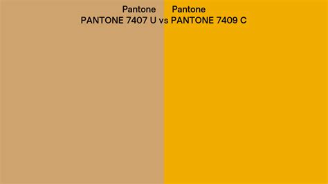 Pantone 7407 U Vs PANTONE 7409 C Side By Side Comparison