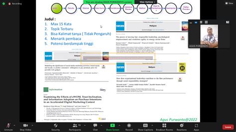 Workshop Penulisan Artikel Jurnal Bereputasi Scopus Program Studi