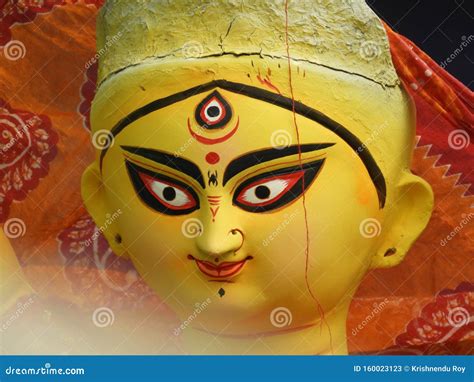 DURGA IDOL face editorial stock photo. Image of durga - 160023123