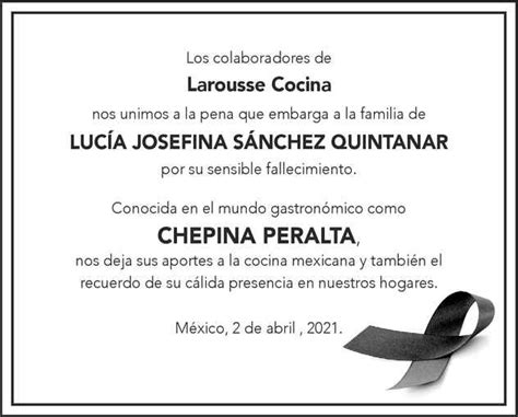 Se Ora Lucia Josefina Sanchez Quintanar Obituario Esquela