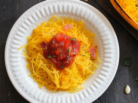 Courge Spaghetti à La Carbonara Au Cooking Chef Recette De Courge Spaghetti à La Carbonara Au