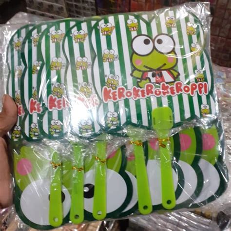 Jual Souvenir Kipas Karakter Motif Karakter Keroppi Kemasan Plastik Dan