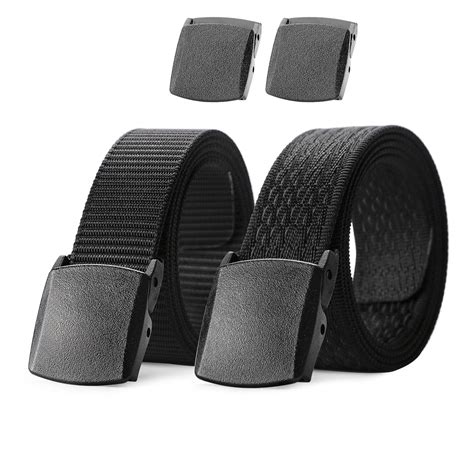 Buy Nylon Men Belt 2 Pack Webbing Canvas Outdoor Web Belt With Plastic