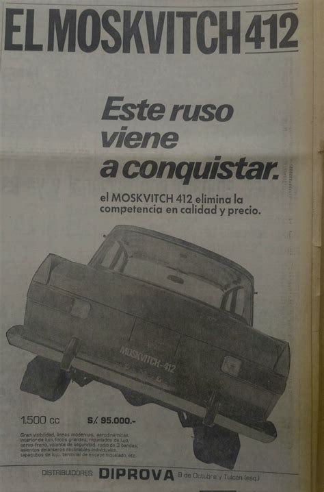 Antonio Ubilla On Twitter Guayaquil 1973 Aviso De Autos Moskvitch