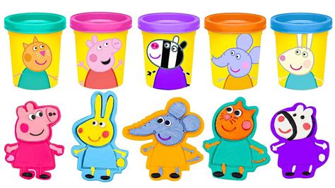 How To Make Play Doh Peppa Pig And Friends Using Cookie Cutters