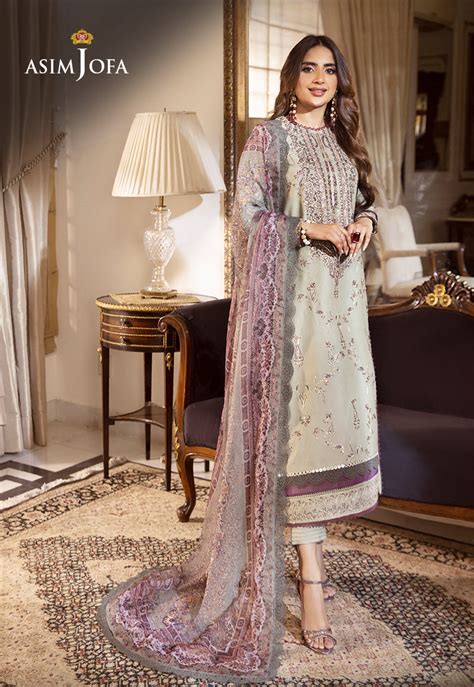 AJAS-30 Designers Stitched EMBROIDERED CAMBRIC 3 PCS – Asim Jofa