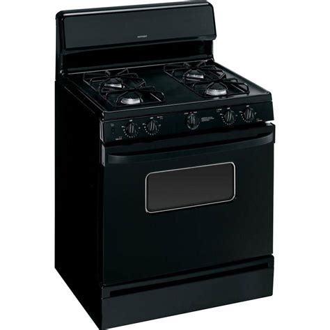 Hotpoint 30 In 48 Cu Ft Gas Range With Manual Clean Oven In Black