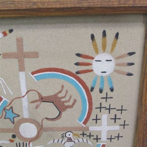 Art Tribal Navajo Creation Story Sand Painting Signed By Lester