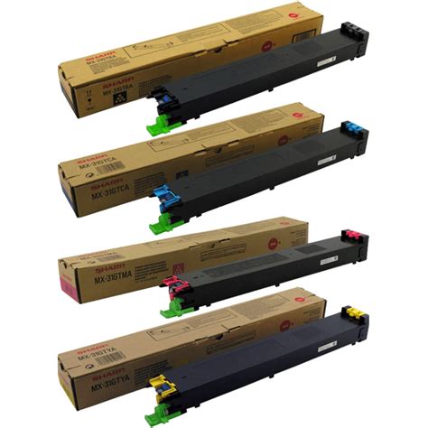 4 Pack Genuine Sharp Mx31gt Toner Cartridges Mx 2310 2600n 3100n